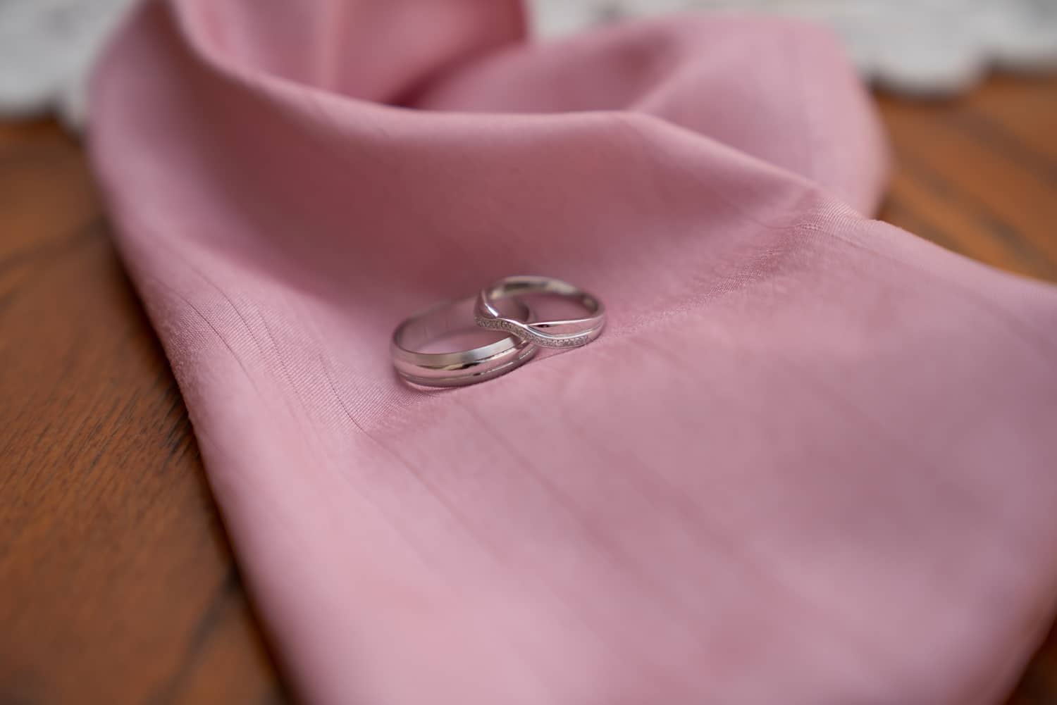 The rings on a pink hankie