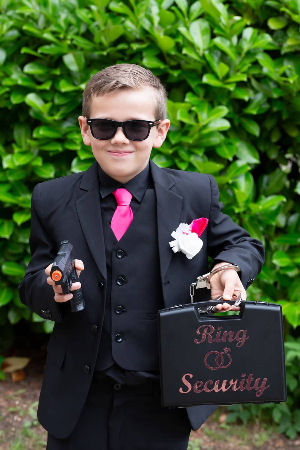 Ring Bearer with a gun at Carlisle Registry Office