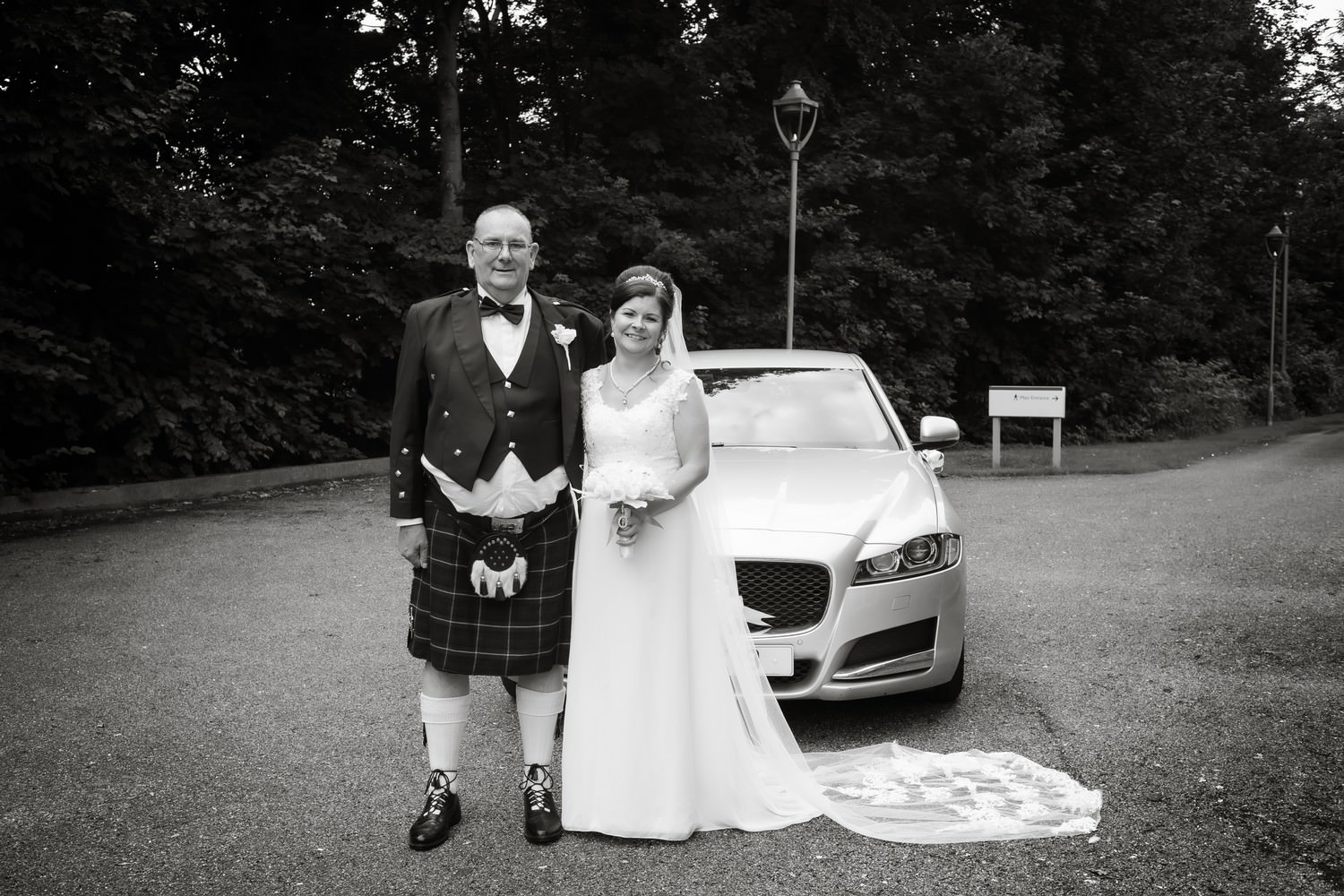 Bride arriving at Carlisle Registry Office