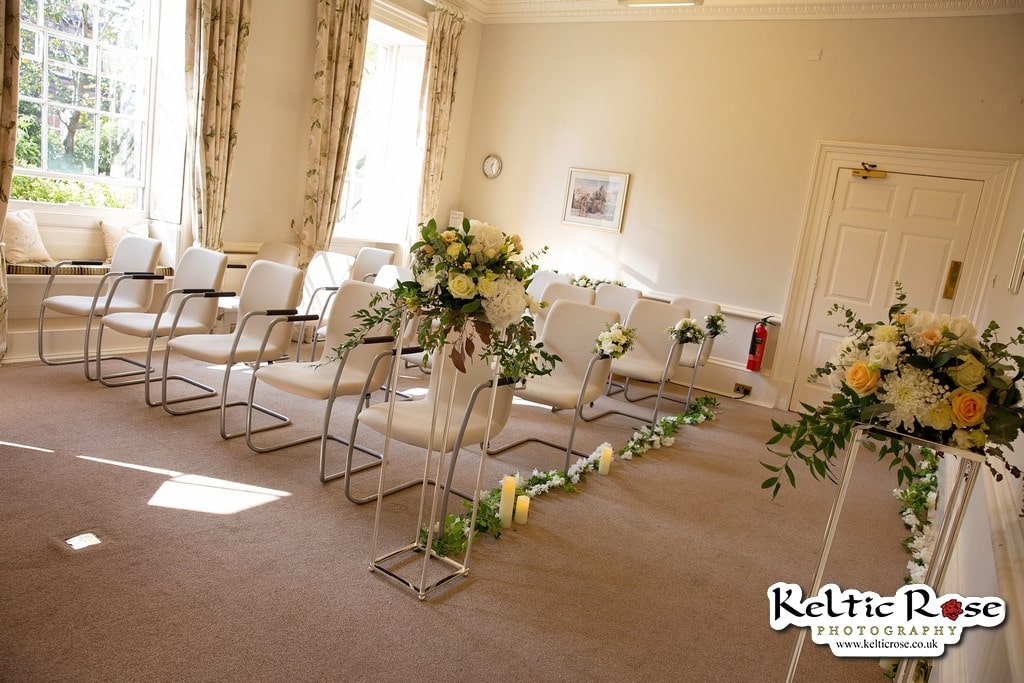 wedding ceremony at Tullie House Museum and Art Gallery Carlisle